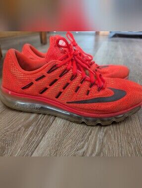 Nike Bright Red Air Max Mesh Trainers with Black Swoosh